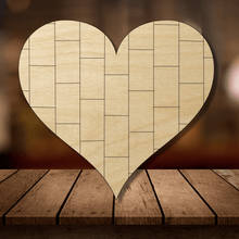  KCH LASER Brick Heart Wood Cutout KCH LASER