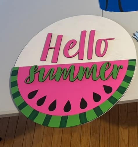 KCH LASER Door Hanger Kit Hello Summer Watermelon DIY Door Hanger Kit KCH LASER