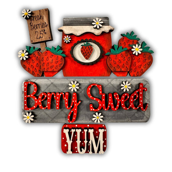 Berry Sweet Strawberry Interchangeable Set For Shiplap Square Truck - KCH LASER