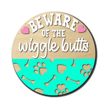  Beware of The Wiggle Butts Dog DIY Door Hanger Kit - KCH LASER