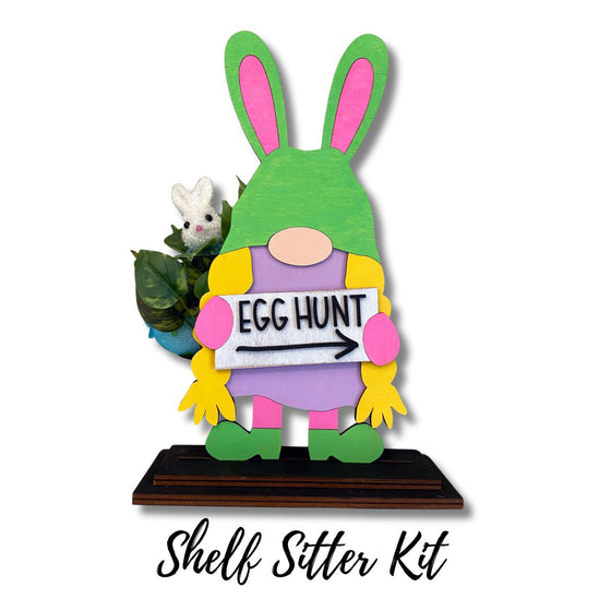 Easter Gnome Girl DIY Shelf Sitter Kit - KCH LASER