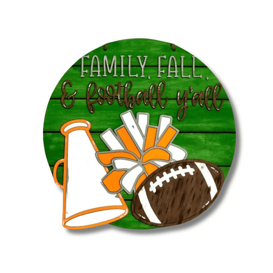 Family, Fall, & Football Y'all DIY Door Hanger Kit - KCH LASER