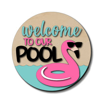  Flamingo Welcome To Our Pool DIY Door Hanger Kit - KCH LASER