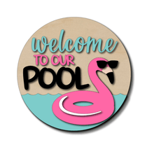  KCH LASER Door Hanger Kit Flamingo Welcome To Our Pool DIY Door Hanger Kit KCH LASER