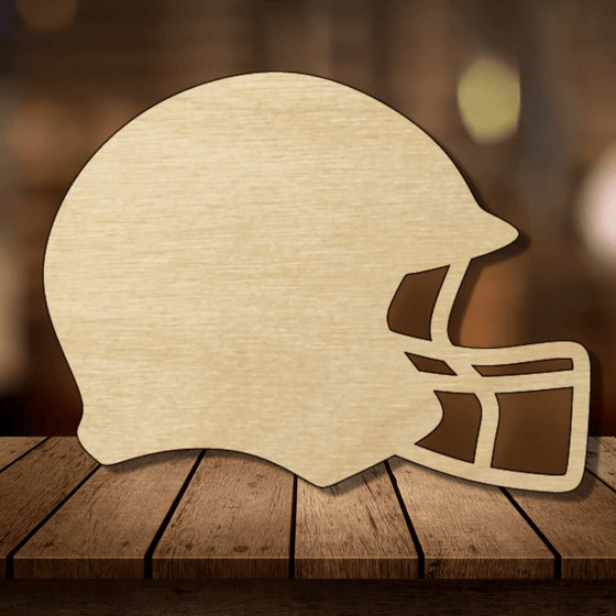 KCH LASER Football Helmet Wood Cutout KCH LASER