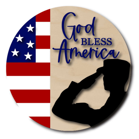 God Bless America Soldier DIY Door Hanger Kit - KCH LASER