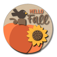  Hello Fall Pumpkin With Crow DIY Door Hanger Kit - KCH LASER