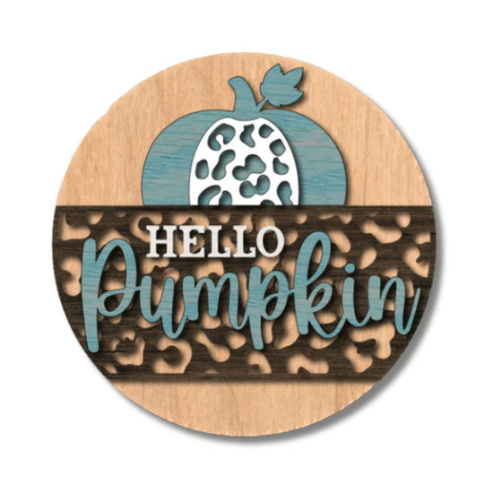 Hello Pumpkin Animal Print DIY Door Hanger Kit - KCH LASER