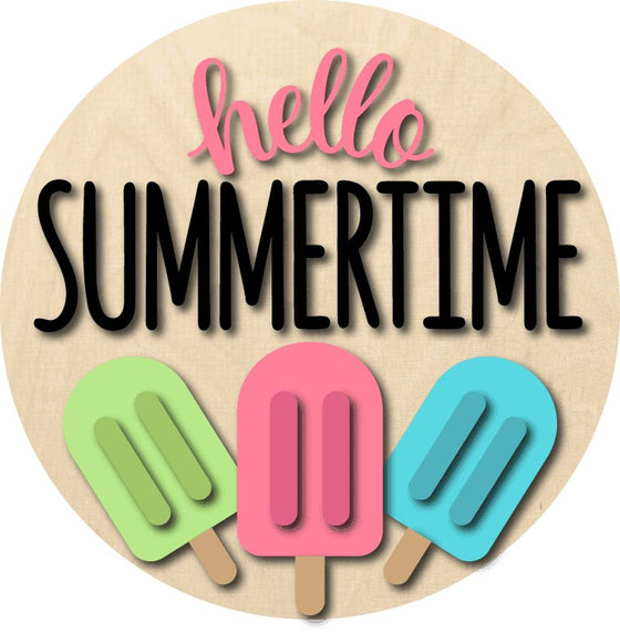 Hello Summertime Popsicle DIY Door Hanger Kit - KCH LASER