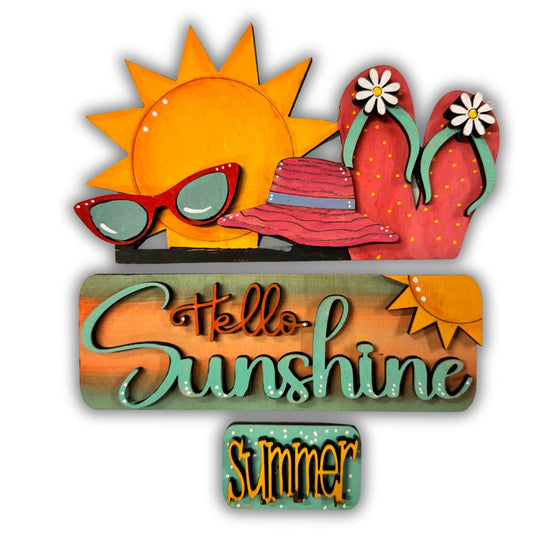 Hello Sunshine Summer Interchangeable Set For Shiplap Square Truck - KCH LASER