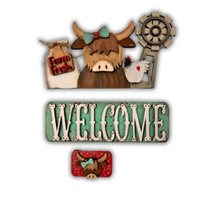  Highland Cow Welcome Interchangeable Set For Shiplap Square Truck - KCH LASER