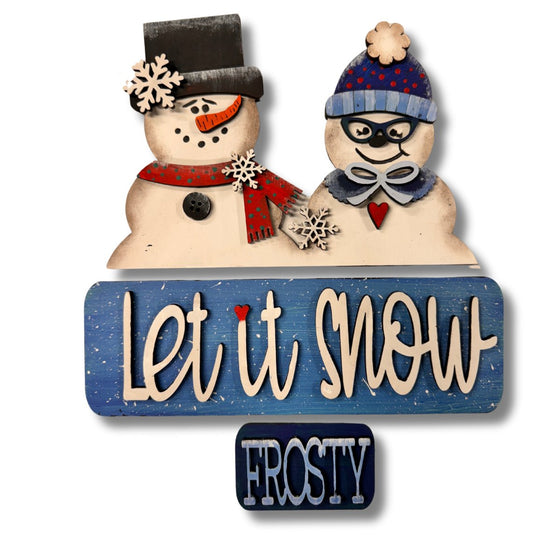 Let It Snow Frosty Interchangeable Set For Shiplap Square Truck - KCH LASER