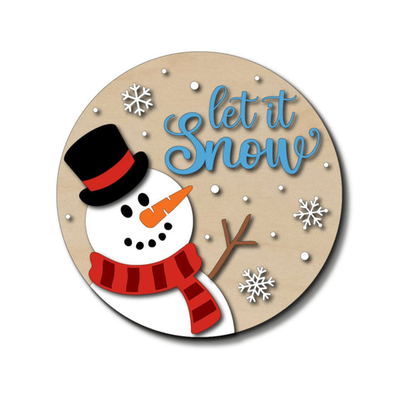 Let It Snow Snowman DIY Door Hanger Kit - KCH LASER