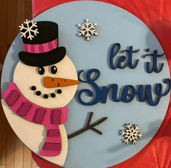 Let It Snow Snowman DIY Door Hanger Kit - KCH LASER