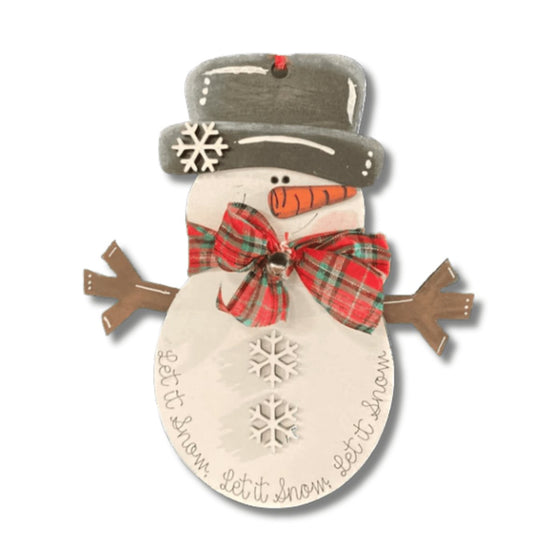 Let It Snow Snowman Shape DIY Door Hanger Kit - KCH LASER