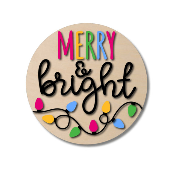 Merry & Bright Lights Christmas DIY Door Hanger Kit - KCH LASER