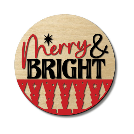 Merry & Bright Trees DIY Door Hanger Kit - KCH LASER
