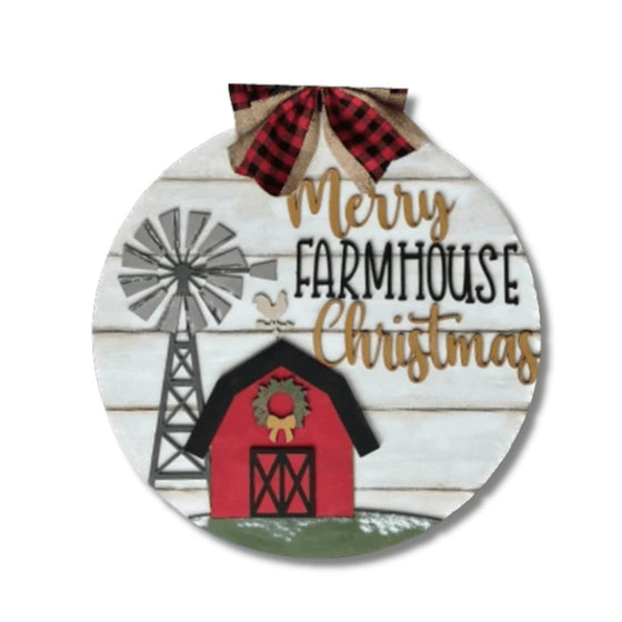 Merry Farmhouse Christmas DIY Door Hanger Kit - KCH LASER