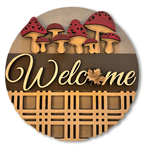 Mushroom Welcome DIY Door Hanger Kit - KCH LASER