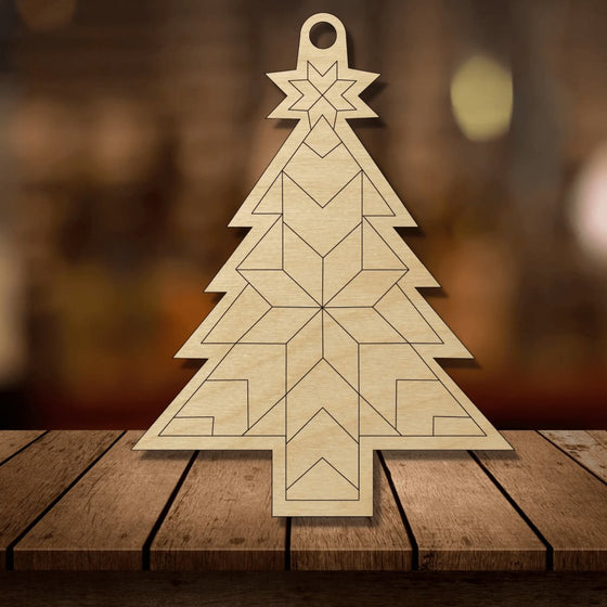 Paintable Quilt Block Christmas Tree - KCH LASER