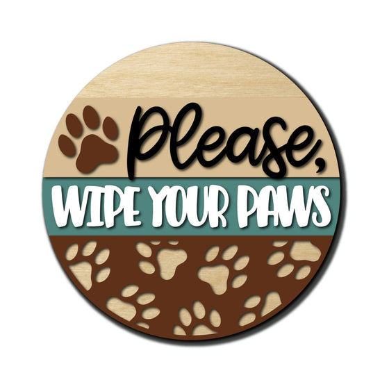 Please Wipe Your Paws DIY Door Hanger Kit - KCH LASER