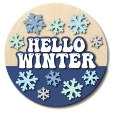  Retro Hello Winter DIY Door Hanger Kit - KCH LASER