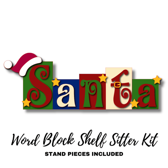 Santa Word Block DIY Shelf Sitter Kit - KCH LASER