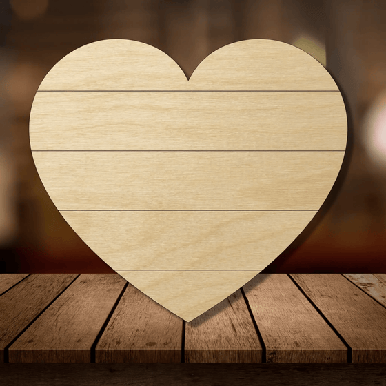 KCH LASER Shiplap Heart Wood Cutout KCH LASER