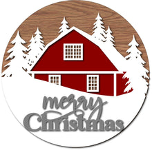  Snowy Barn Merry Christmas DIY Door Hanger Kit - KCH LASER