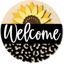  Sunflower Cheetah Welcome DIY Door Hanger Kit - KCH LASER