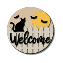  Welcome Black Cat & Bats DIY Door Hanger Kit - KCH LASER