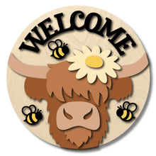  Welcome Highland Cow Bees DIY Door Hanger Kit - KCH LASER