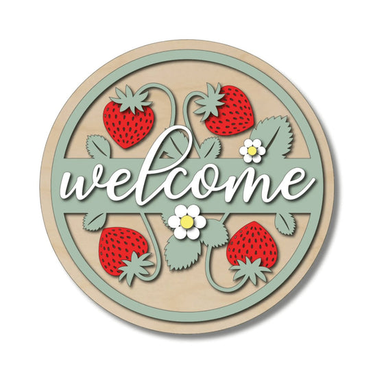 Welcome Strawberry DIY Door Hanger Kit - KCH LASER