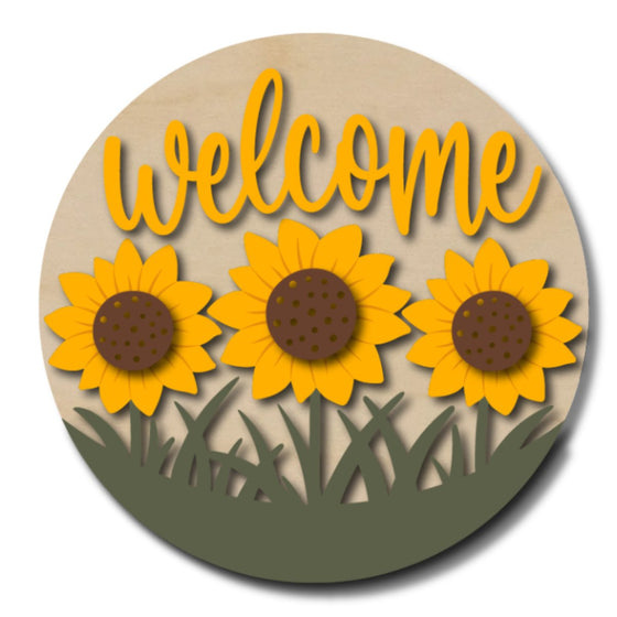 Welcome Sunflowers DIY Door Hanger Kit - KCH LASER