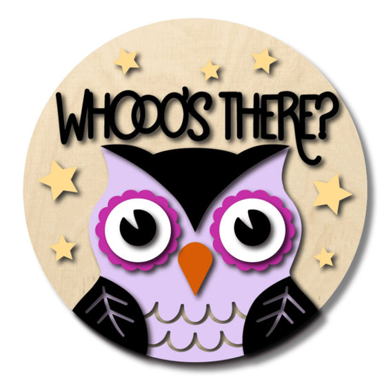 Whooo's There Owl DIY Door Hanger Kit - KCH LASER